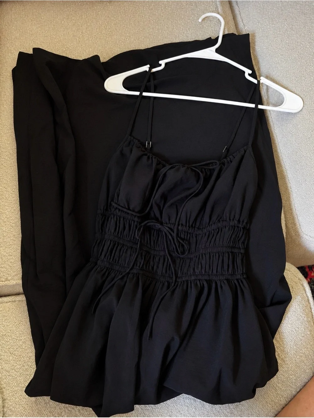 NWOT Abercrombie Black Smocked Maxi Dress